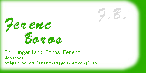 ferenc boros business card